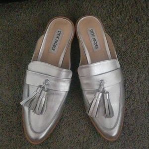 Steve Madden Silver mules